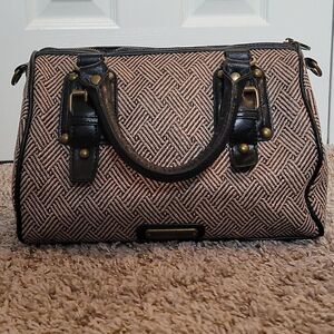 Steve Madden woven print straw handbag